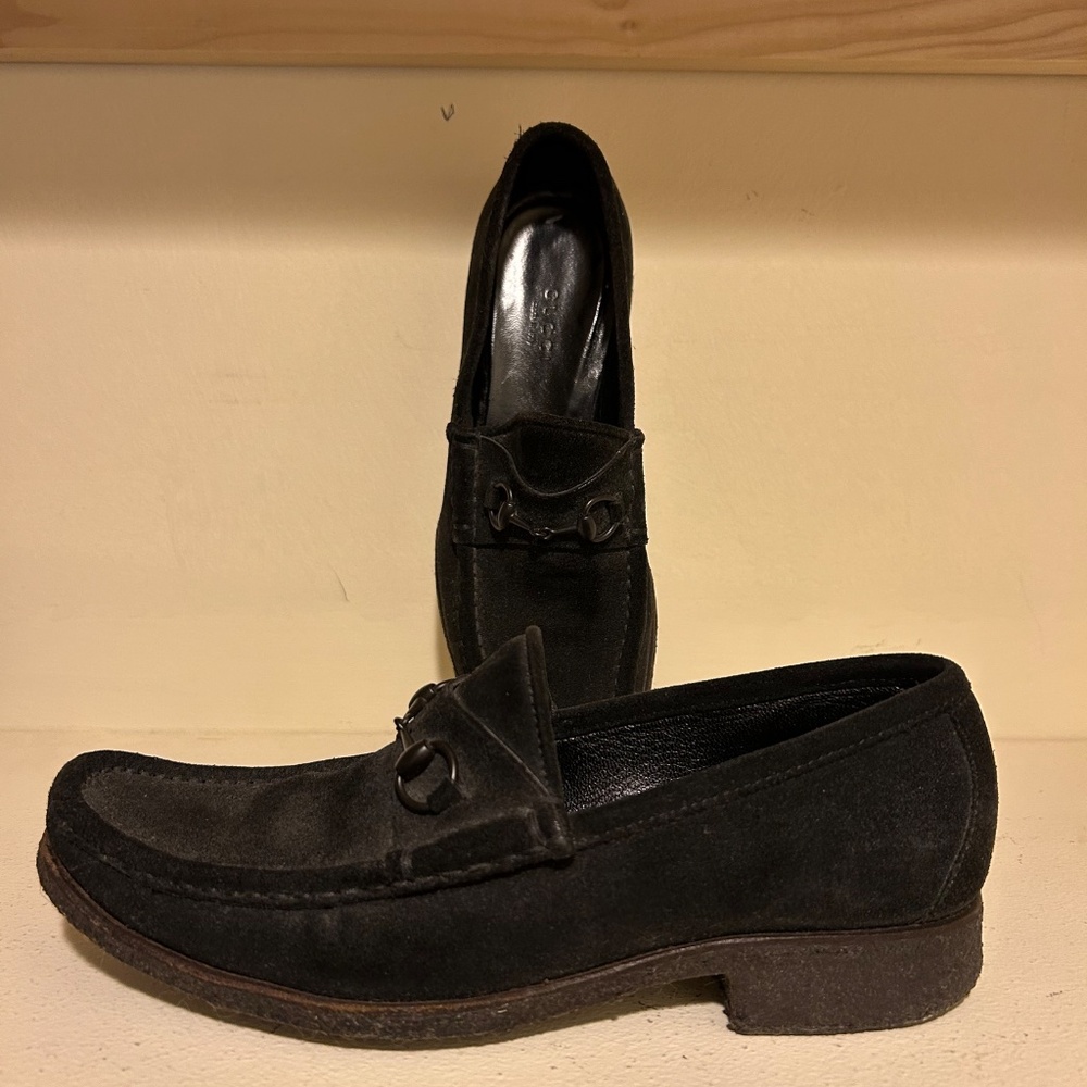 Vintage Gucci Women’s Horsebit Suede Loafers